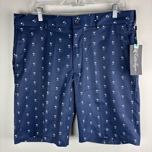 Walter Hagen Perfect 11 Collection Shorts Men's 36 Blue 10" Golf Palm Clubs NEW